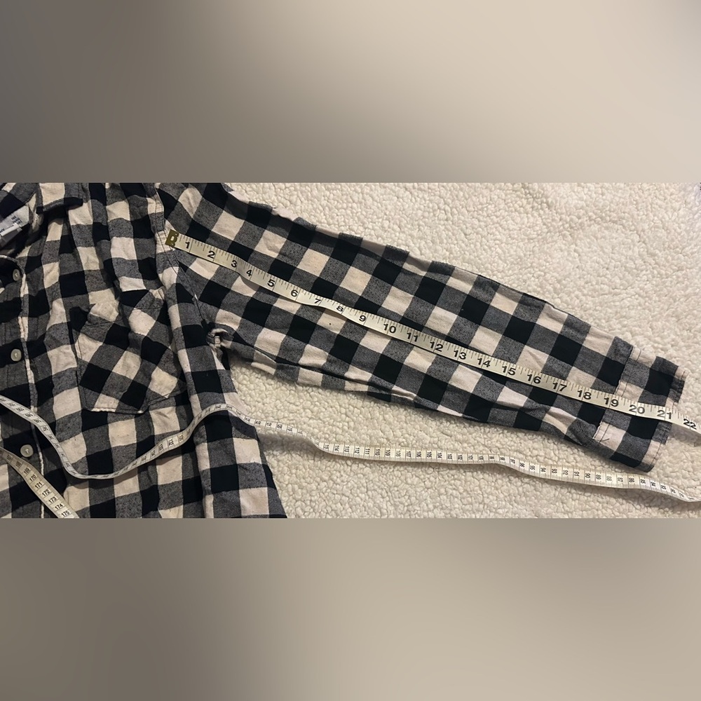 Old Navy Women’s Tunic Button Down Long Sleeve Plaid Shirt Size XL - Picture 9 of 11